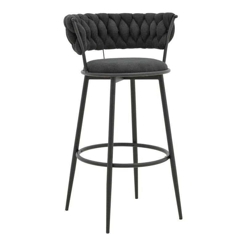 Scaun de Bar Alkia I textil, neagra, 50x56x95 cm