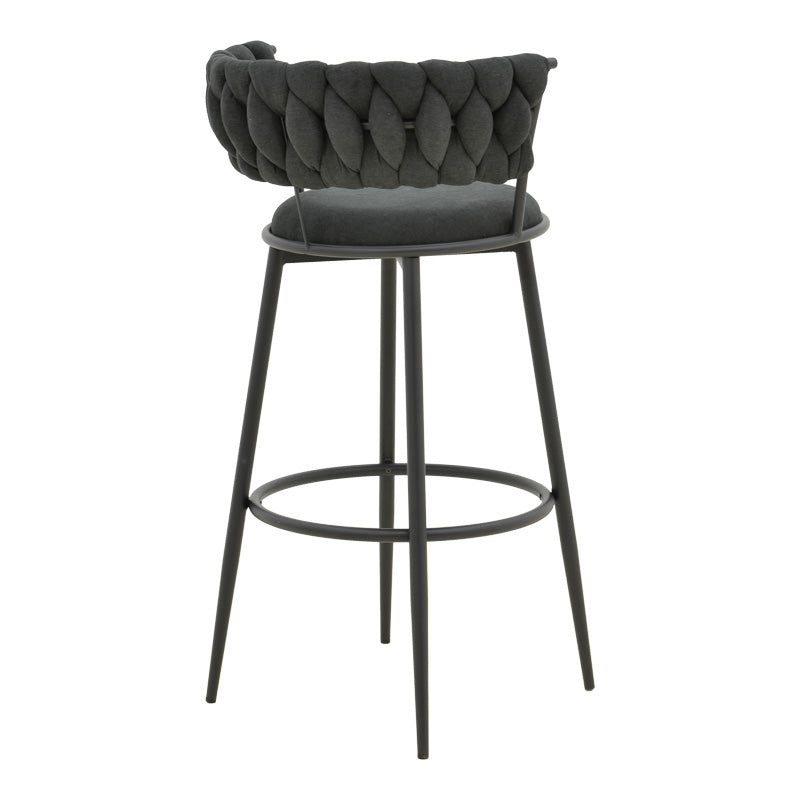 Scaun de Bar Alkia I textil, neagra, 50x56x95 cm