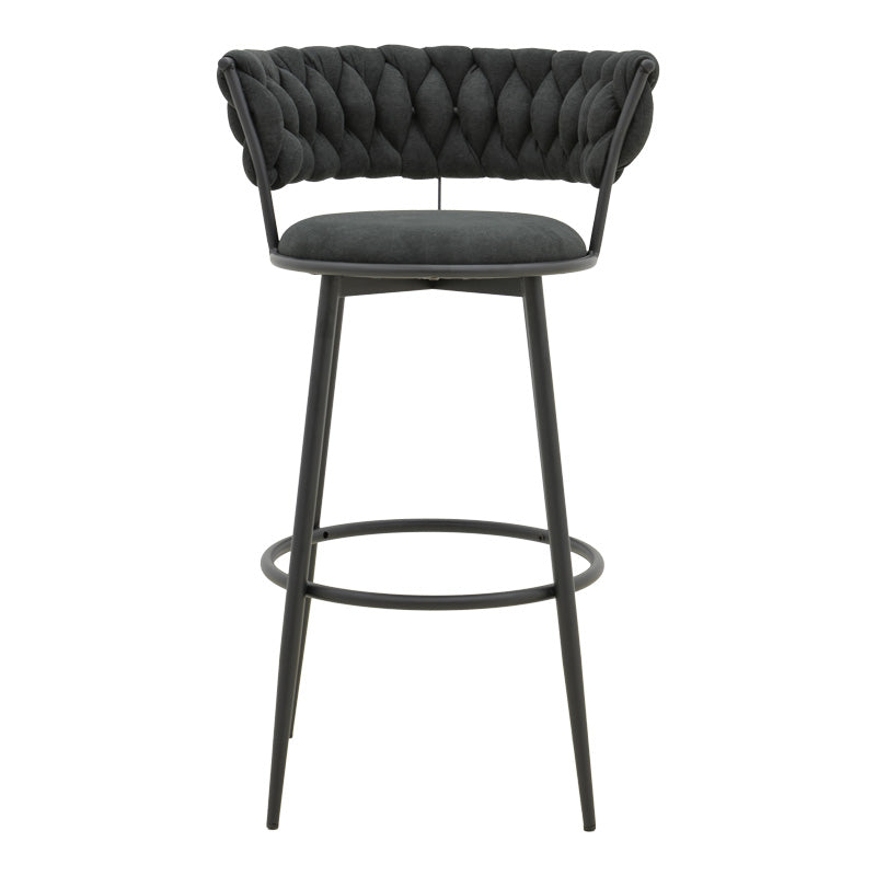 Scaun de Bar Alkia I textil, neagra, 50x56x95 cm