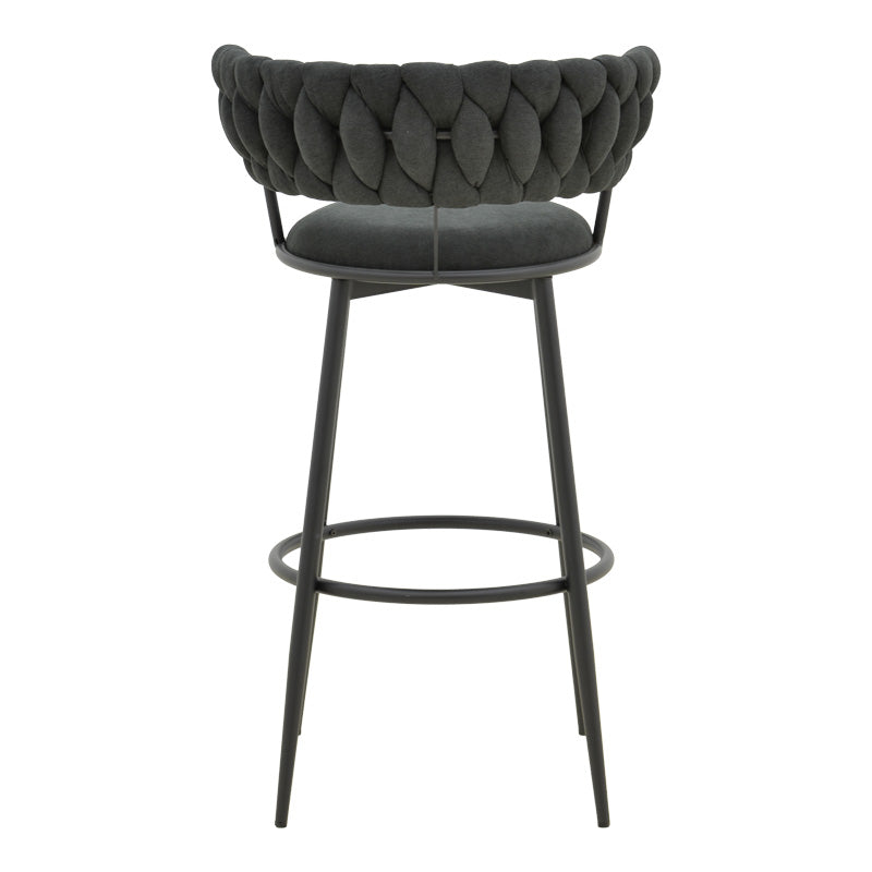 Scaun de Bar Alkia I textil, neagra, 50x56x95 cm