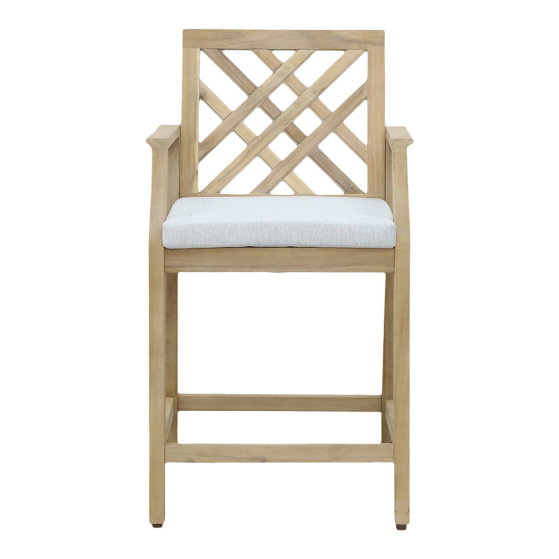Scaun de bar Amalfi lemn masiv, bej, 59x64x105 cm
