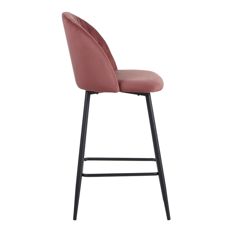 Scaun de bar Barow, Mar putred, Negru, 53x46x96 cm