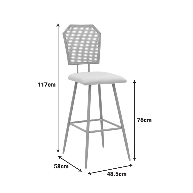 Scaun de bar Camilla I, Bej, 47x58x117 cm