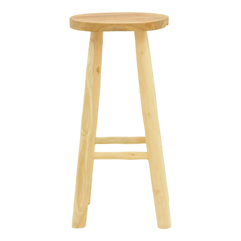 Scaun de bar cu funcție de relaxare Nusiwo, Teak, Lemn, Natur, 35x70 cm