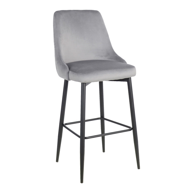 Scaun de bar Zedna, catifea si metal, 52x57x111 cm - Scaun de bar Zedna, catifea si metal, 52x57x111 cm - 357-000016