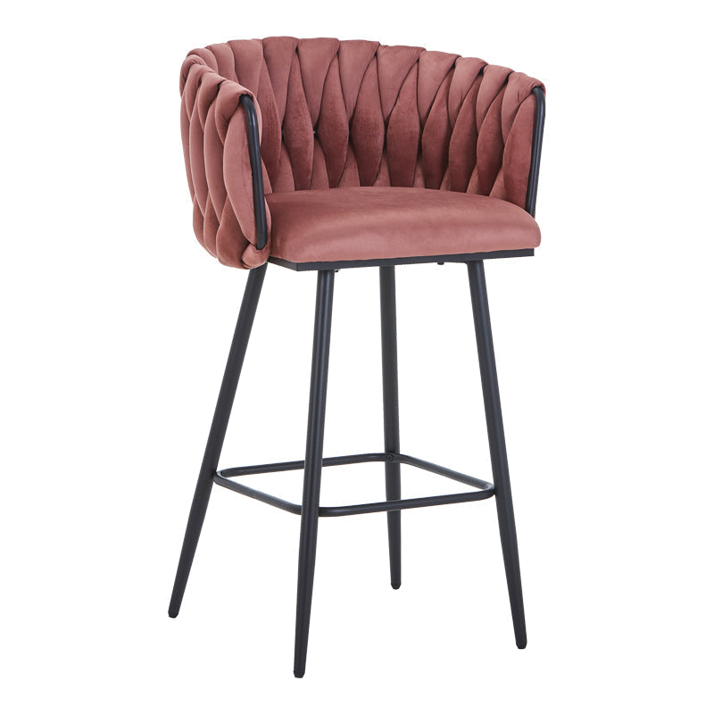 Scaun de bar Vivian, catifea si metal, 57x50x100 cm - Scaun de bar Vivian, catifea si metal, 57x50x100 cm - 327-000069