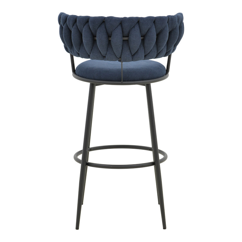 Scaun de bar cu șezut textil Alkia, metal, Negru, 50x56x95 cm