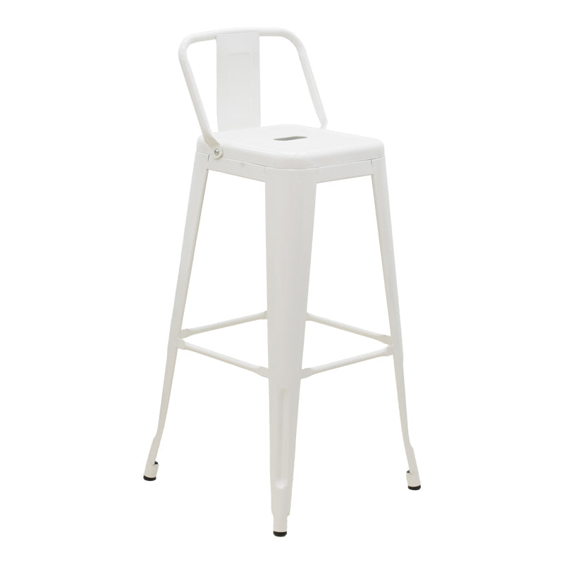 Scaun de bar cu spatar Utopia metal, alb, 42x42x97 cm
