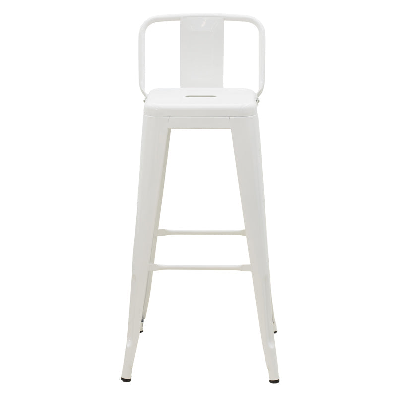 Scaun de bar cu spatar Utopia metal, alb, 42x42x97 cm