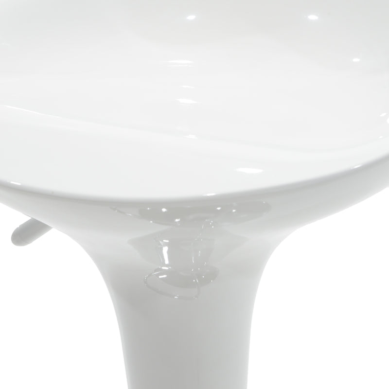 Scaun de bar Felice reglabil pe inaltime baza, alb-crom, 40x43x84 cm