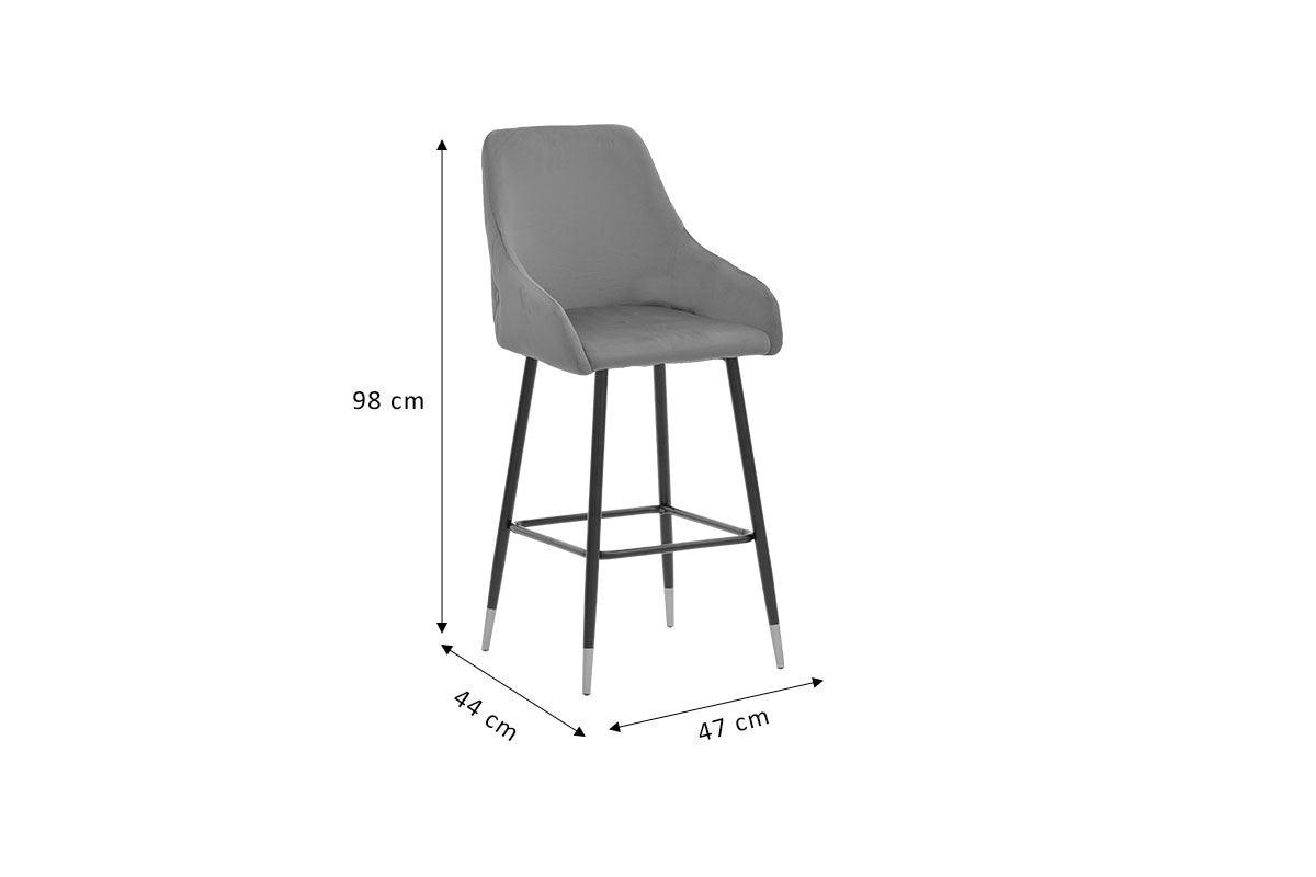 Scaun de Bar Lithe metal, 47x44x98 cm - Negru