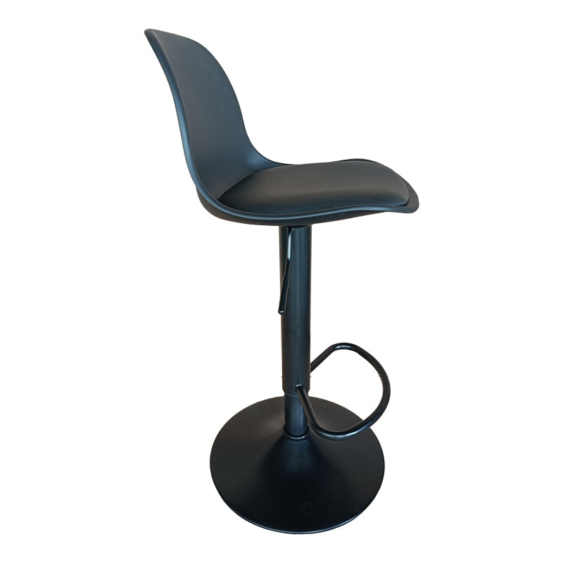 Scaun de bar Louser reglabil pe inaltime negru cu perna - baza, Alb - Negru, 44x46x114 cm - Negru