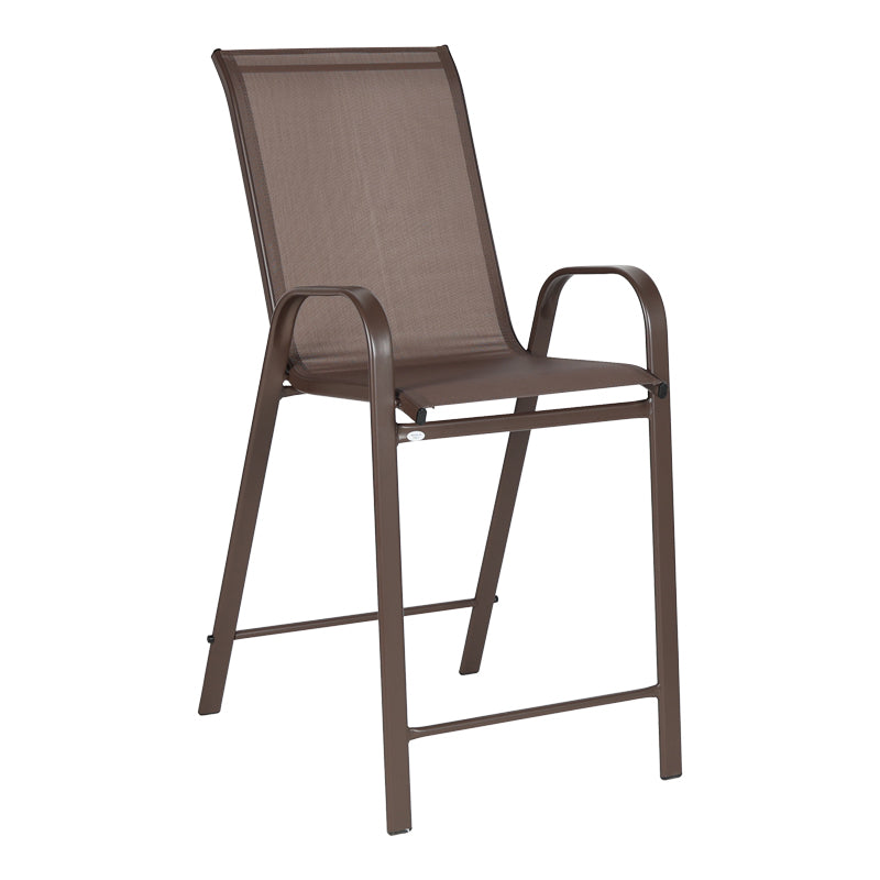 Scaun de bar mediu Calan, metal si textilena, Gri inchis - Maro inchis - Maro deschis, 55x70x114 cm - Scaun de bar mediu Calan, metal si textilena, Gri inchis - Maro inchis - Maro deschis, 55x70x114 cm - 130-000198