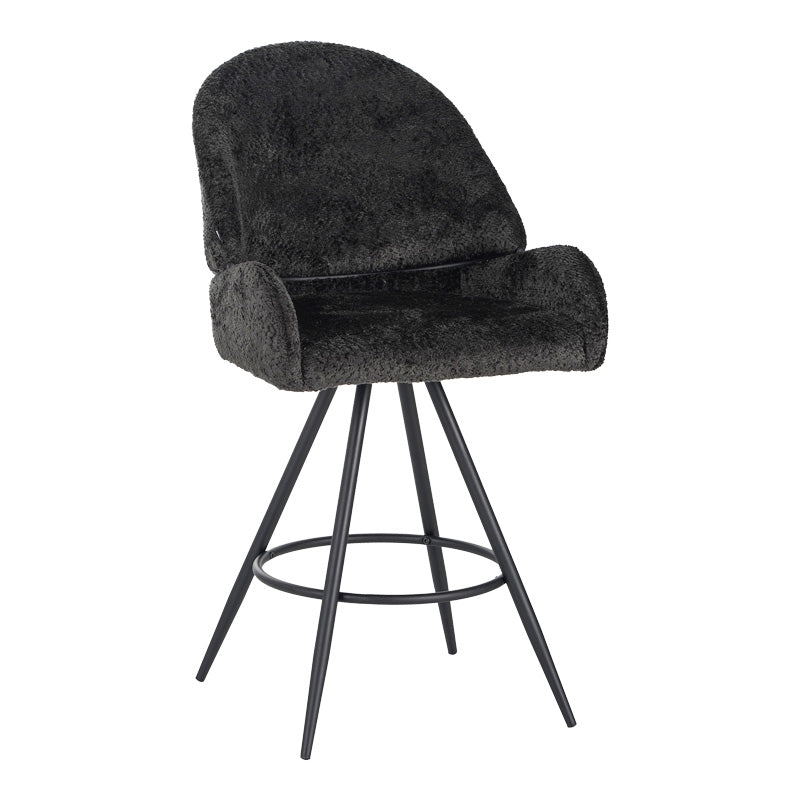 Scaun de bar Morea, Negru, 55x66x107 cm