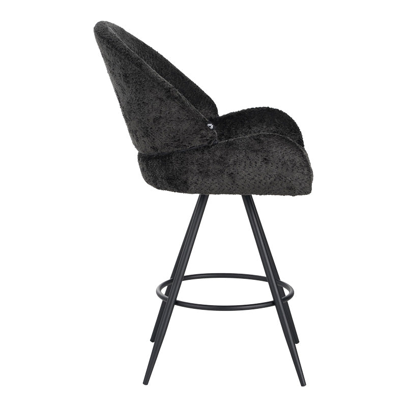 Scaun de bar Morea, Negru, 55x66x107 cm