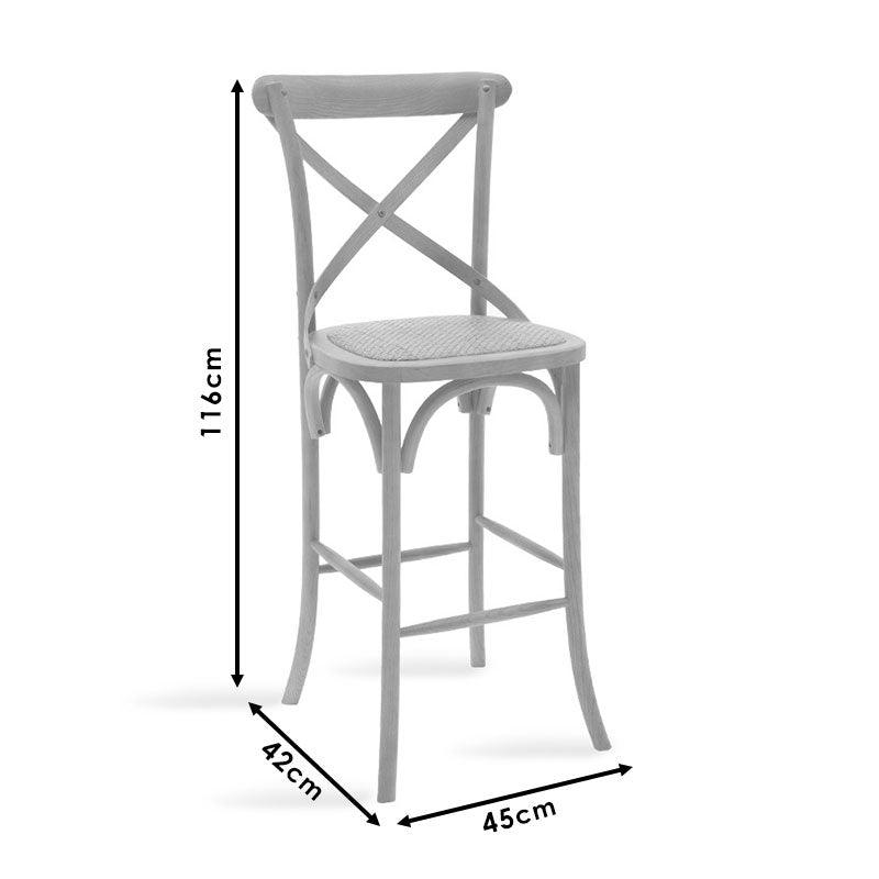 Scaun de bar Reid, Sonoma - Nuc, 52x45x116 cm - Nuc
