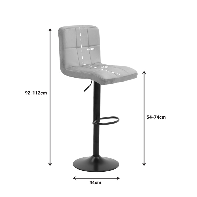 Scaun de bar Remina, Alb - Negru, 44x44x112 cm - Alb