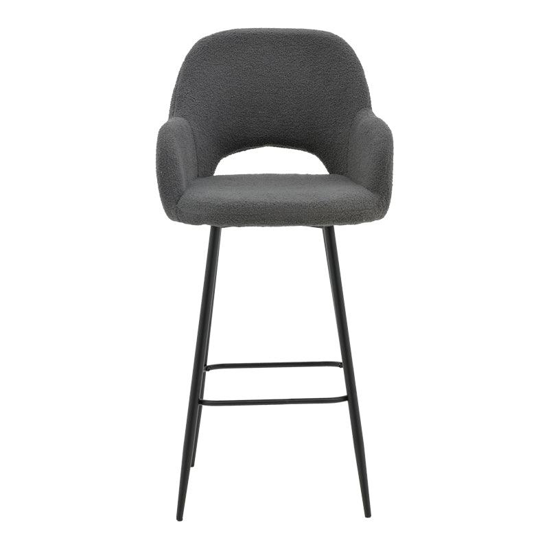Scaun de bar Renish, Gri - Alb, 51x57x114 cm - Gri