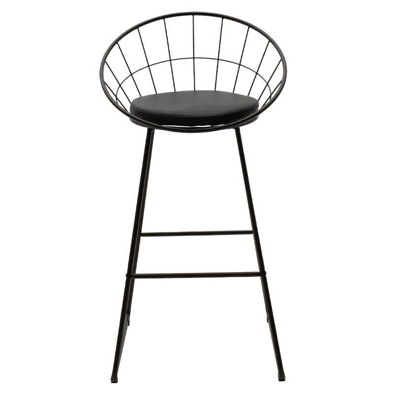 Scaun de bar Seth, Negru - Alb, 52x52x99 cm - Negru