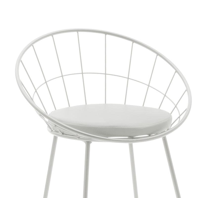 Scaun de bar Seth, Negru - Alb, 52x52x99 cm - Alb