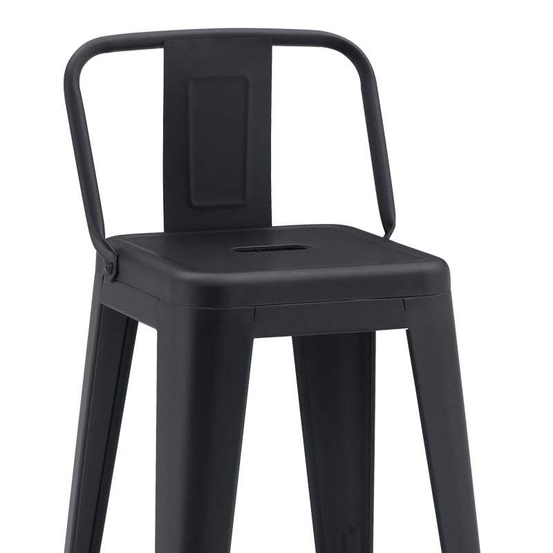 Scaun de bar Utopia, Negru Mat, 42x42x86 cm