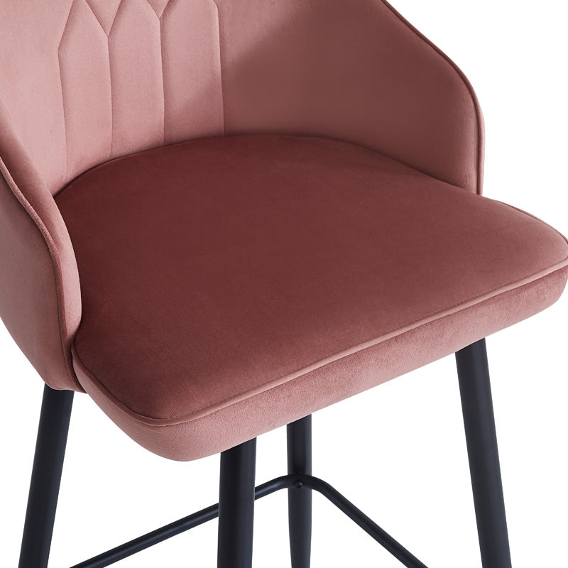 Scaun de bar Velva catifeaa marului putred, Roz, 49x63x102 cm