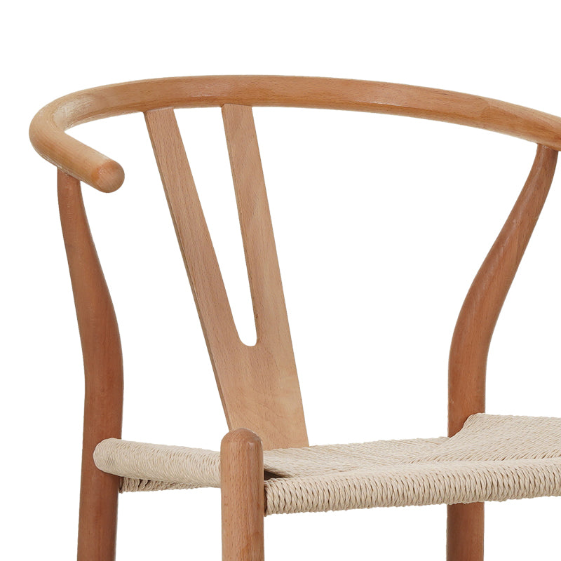 Scaun de bar Wishbone rubberwood-rope, Natural, 55x49x108 cm