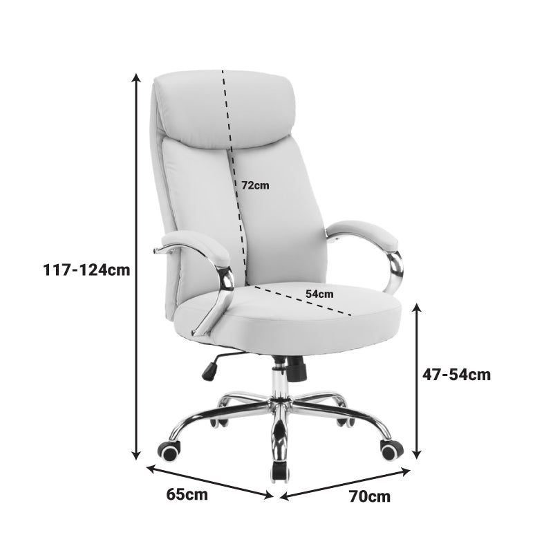 Scaun de birou managerial Venza, piele PU, 70x65x124 cm - Negru