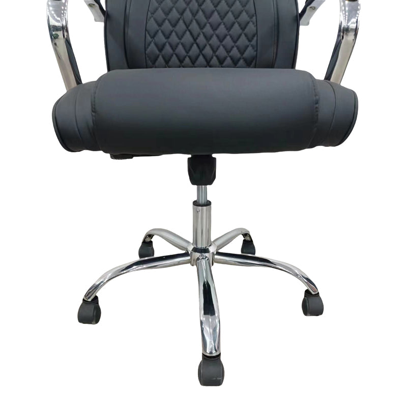 Scaun de birou director cu design matlasat, Negru, 62x70x116 cm