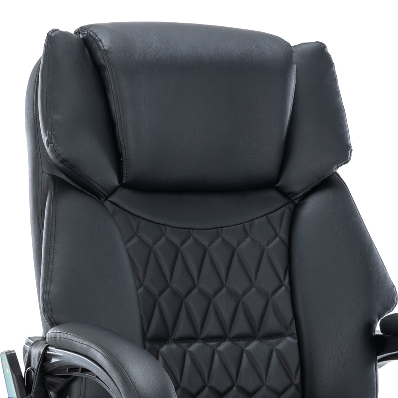 Scaun de birou director Thrive Premium Quality mecanism de masaj cu spate incalzit pu, Negru, 66x70x112 cm