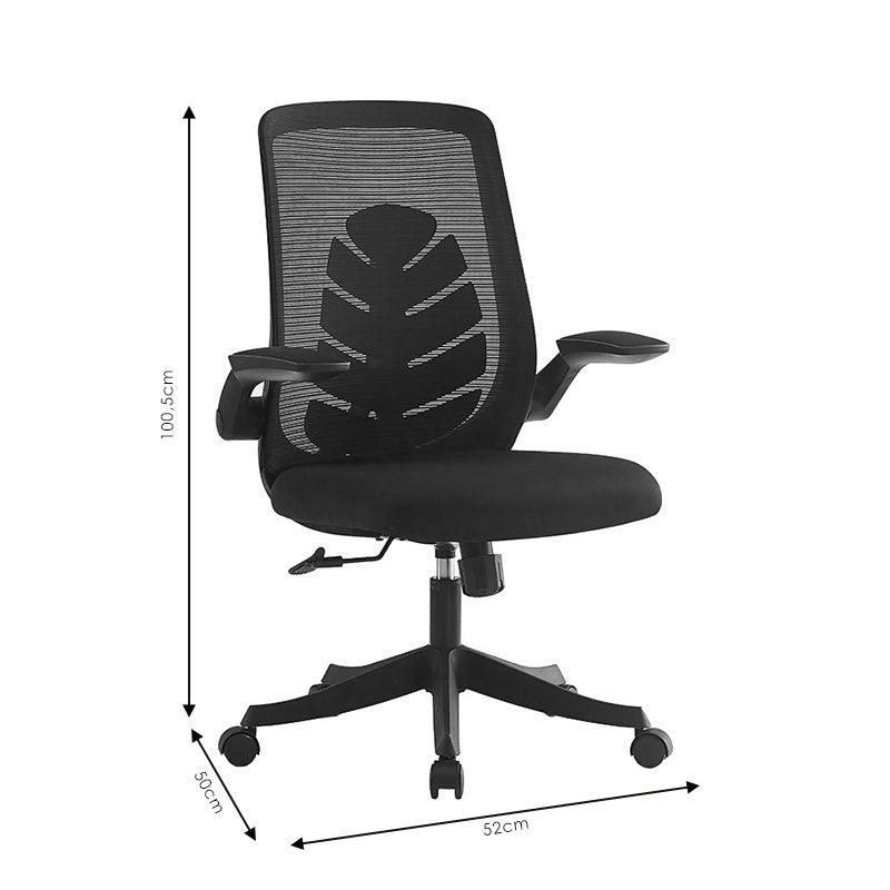 Scaun de birou Enrich cu plasa din material textil 100x200 - Negru