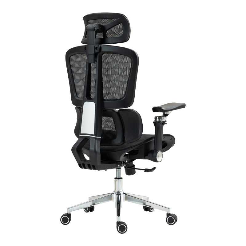 Scaun de birou ergonomic Jeffer, Mesh, Negru, 67x62x115-125 cm