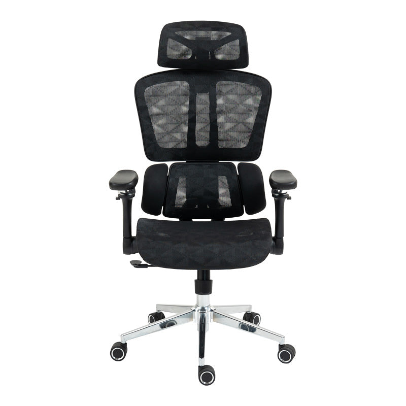 Scaun de birou ergonomic Jeffer, Mesh, Negru, 67x62x115-125 cm