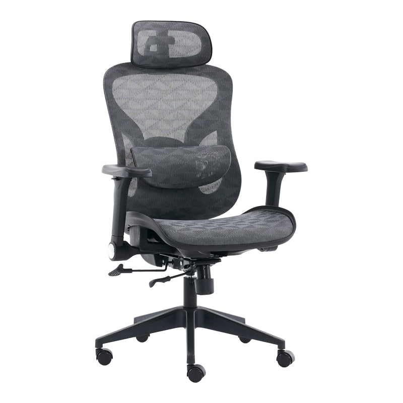 Scaun de birou ergonomic Mesgo, Modern/Metal, Negru-Gri, 68x67x110-136 cm
