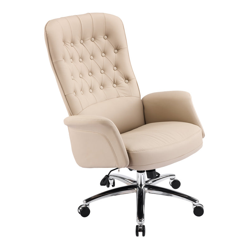 Scaun de birou managerial Kaline, piele PU, 69x79x123 cm - Bej
