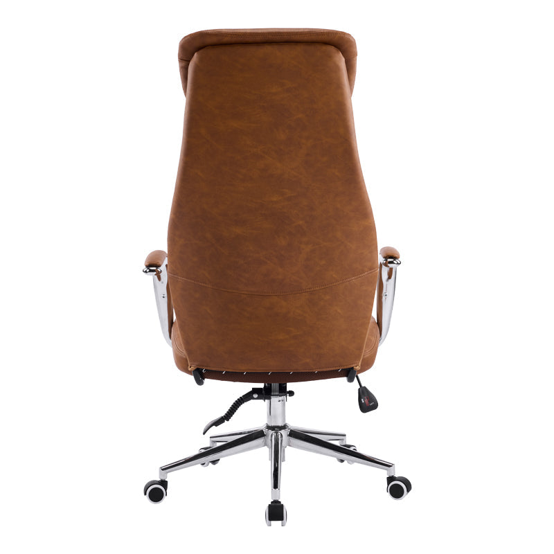 Scaun de birou managerial Ferka, piele PU, 64x71x128 cm - Maro