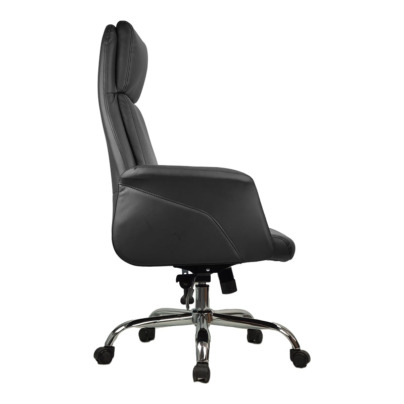 Scaun de birou managerial Derjio, piele PU, 68x66x115 cm - Negru