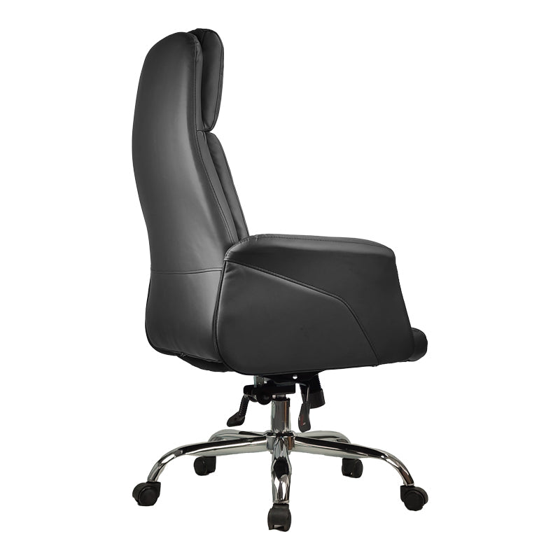 Scaun de birou managerial Derjio, piele PU, 68x66x115 cm - Negru