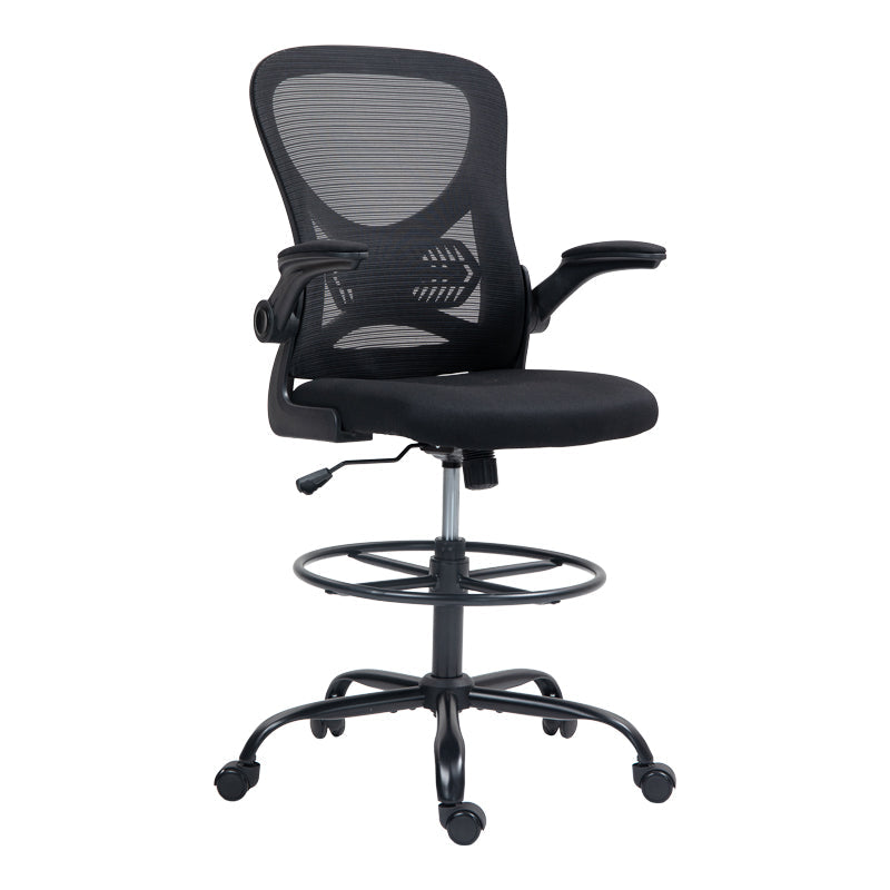 Scaun de birou manager Derzio din plasa, neagra, 62x53x131 cm