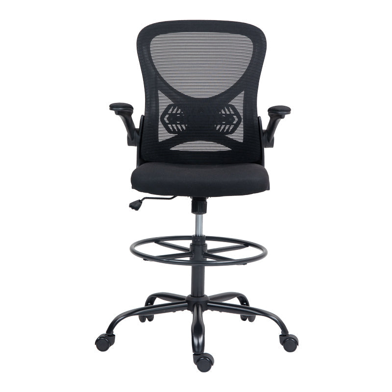 Scaun de birou manager Derzio din plasa, neagra, 62x53x131 cm