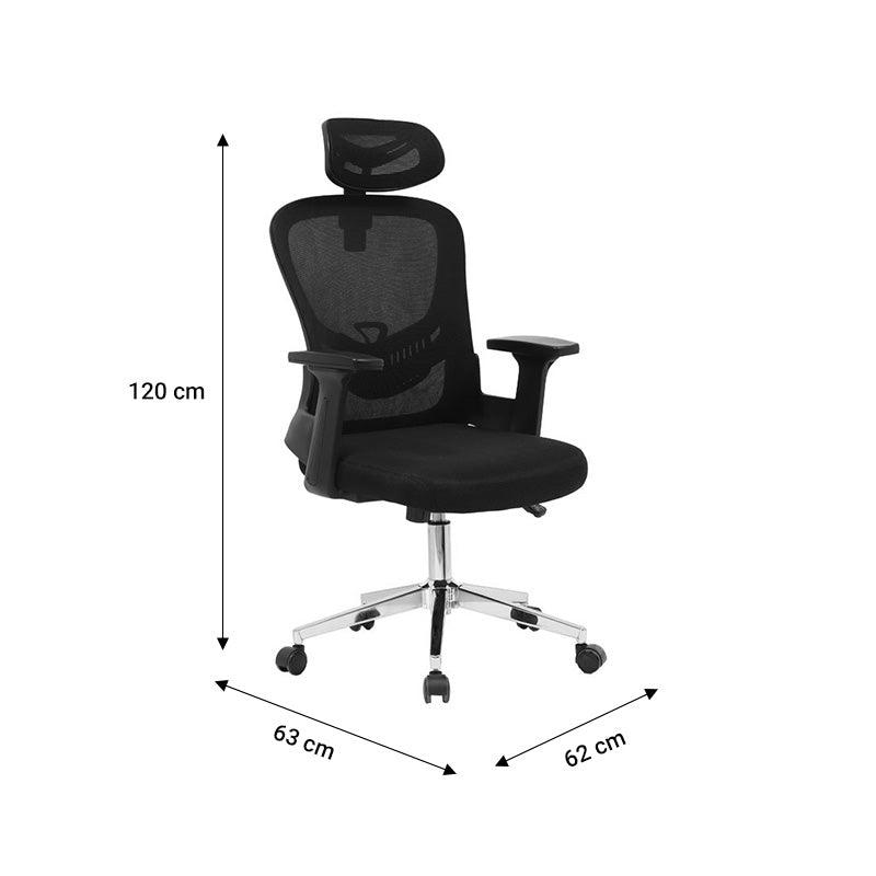 Scaun de birou manager Ignatius mesh, Gri - Negru, 110-120x65x45 cm - Negru