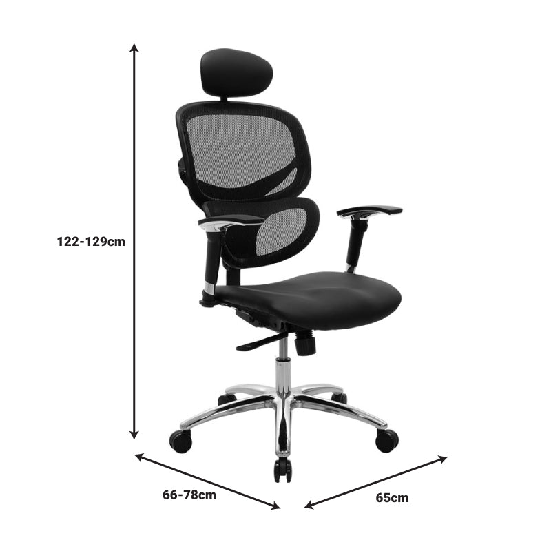 Scaun de birou manager, neagra, 65x65x122 cm