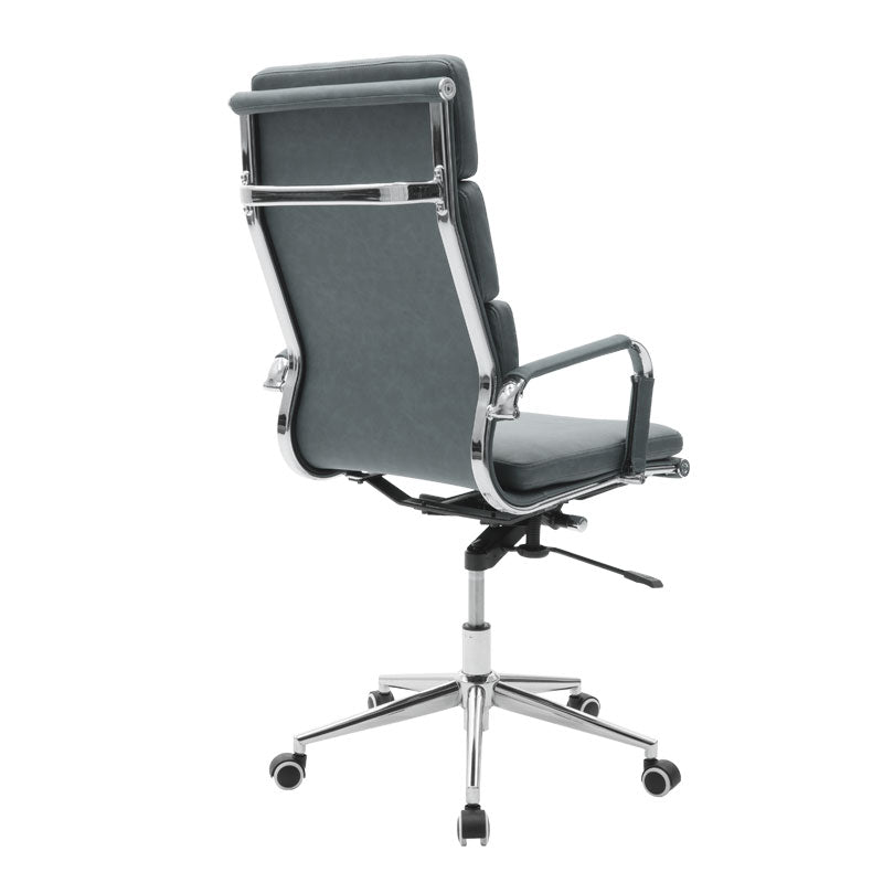 Scaun de birou manager Tokyo cu antica Gri pu, 55x63x118 cm