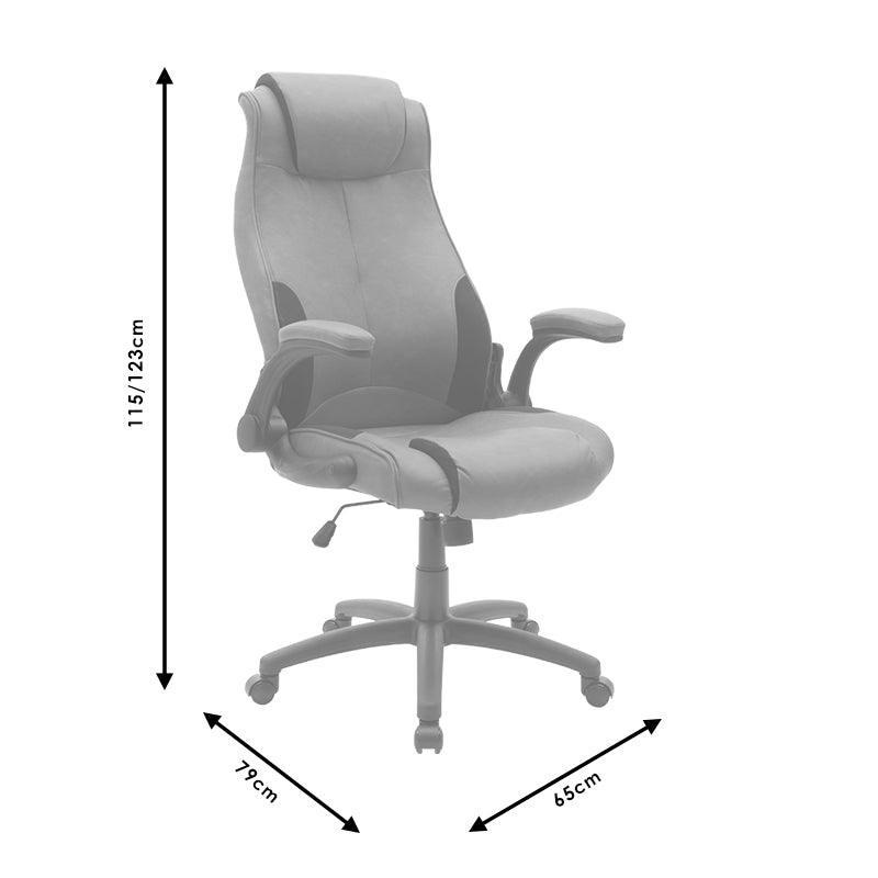 Scaun de birou managerial Bear PU, 65x79x115 cm - Gri