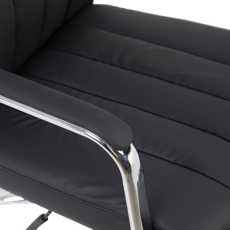 Scaun de birou managerial Morales, piele PU, 60x70x124 cm - Negru