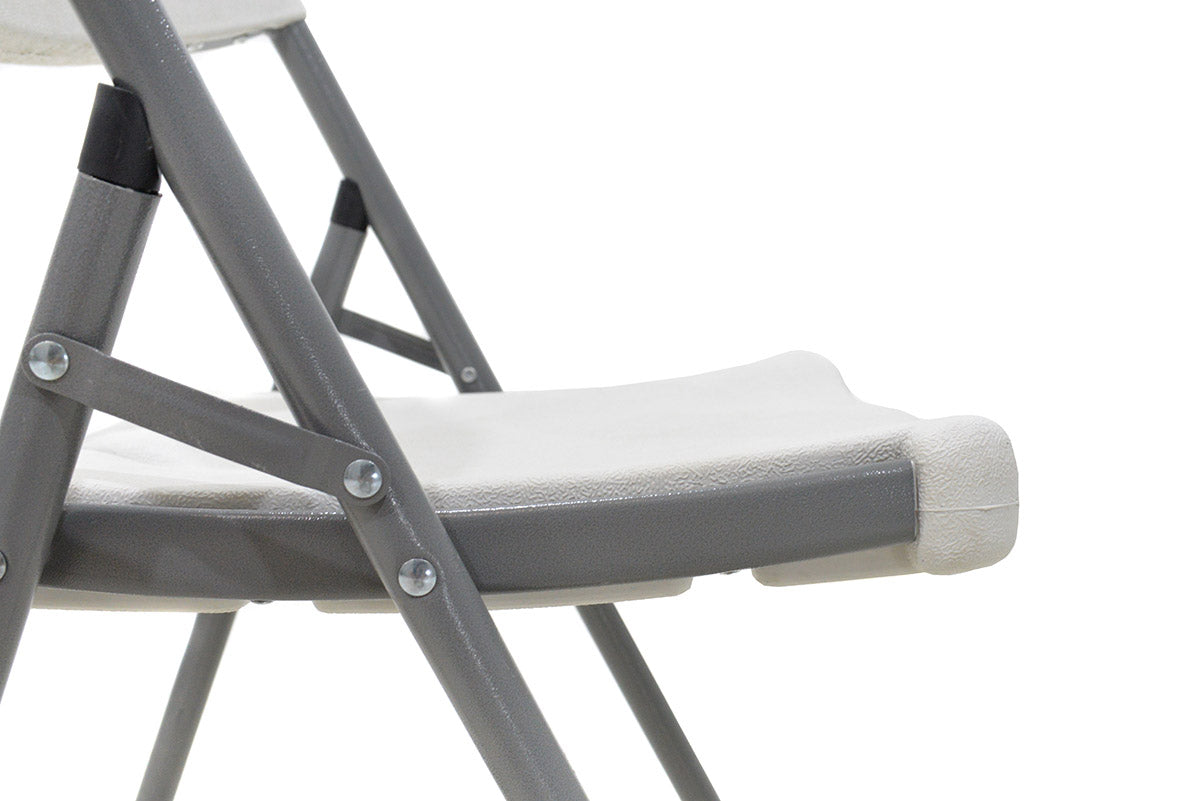 Scaun de camping pliabil comercial Edison cu si armat, alb, 45x50x88 cm