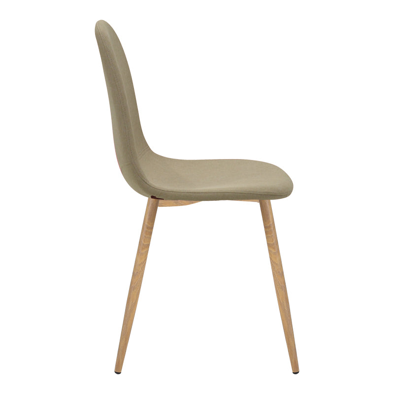 Scaun de sufragerie Bella din stofa gri, deschis Natural, 43x52x89 cm - Bej
