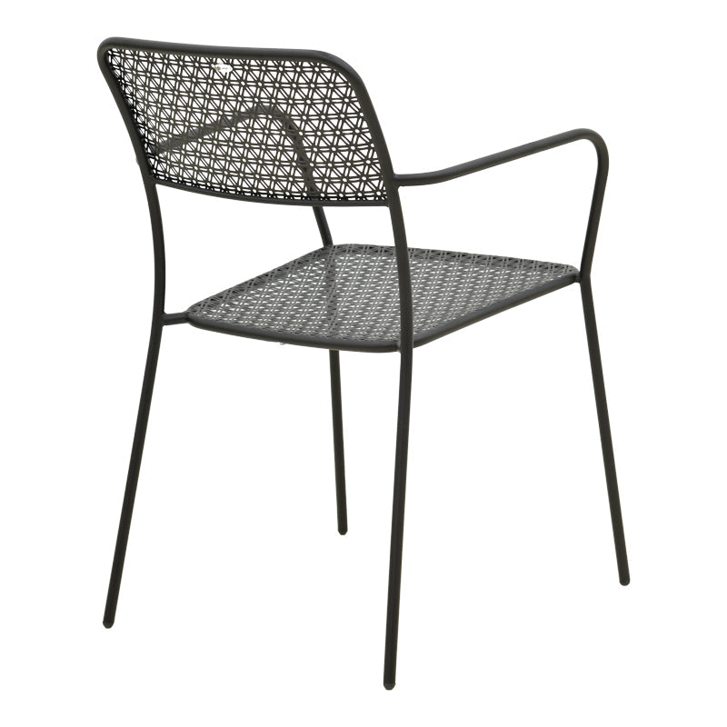 Fotoliu exterior Federal, metal, 57x58x82 cm - Negru