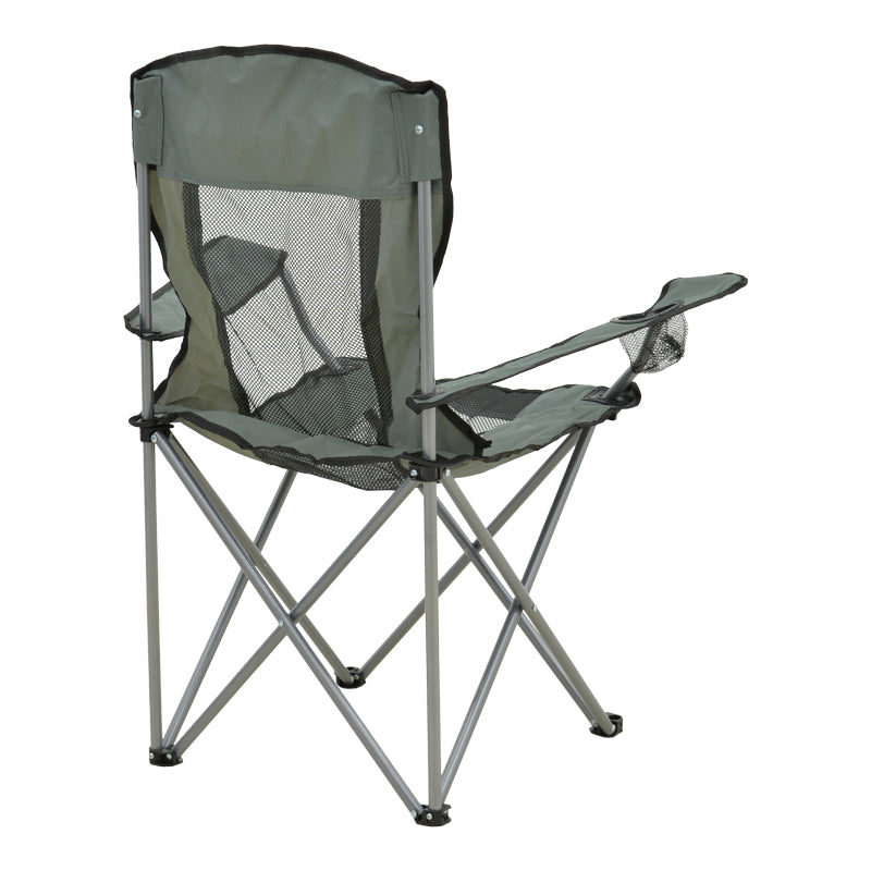 Scaun de exterior Pesca, metal si material impermeabil, 55x55x95 cm - Gri