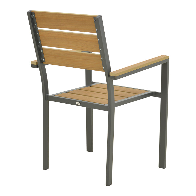 Scaun exterior Breze, aluminiu si plywood, 58x60x88 cm - Natural-Antracit